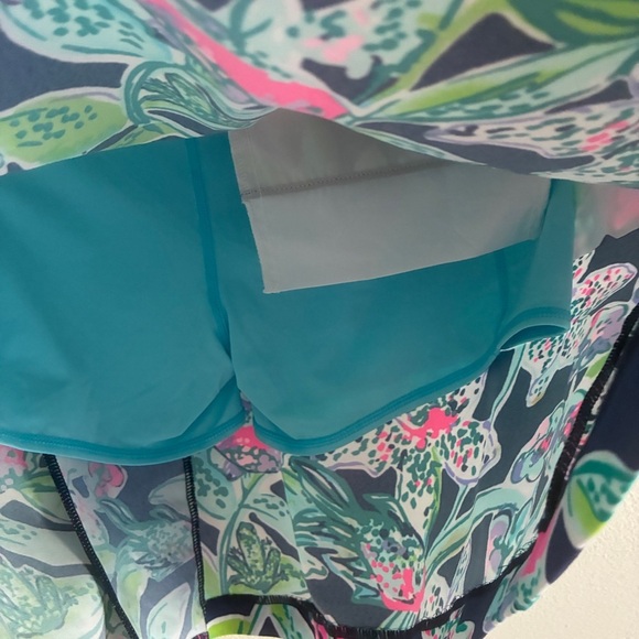 Lily Pulitzer Luxletic Fairway Performance Golf Skort Sway This Way Navy Palm 6 - Picture 12 of 15